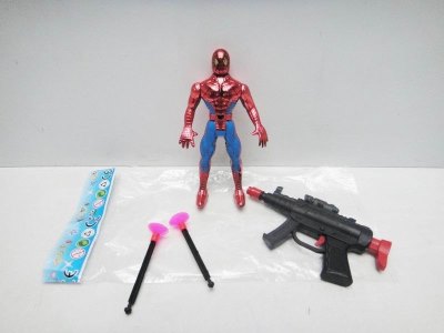 PAINTING SPIDERMAN W/SKATE BOARD & SOFT SHOOTING GUN  - HP1020507