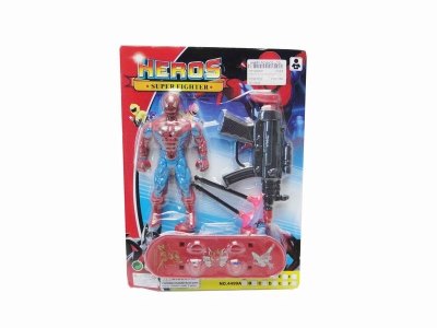 SPIDERMAN W/SKATE BOARD & SOFT SHOOTING GUN   - HP1020521