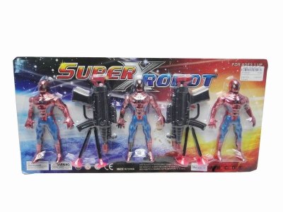 3PCS PAINTING SPIDERMAN W/2 SOFT SHOOTING GUN   - HP1020527