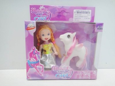 VINYL HORSE W/DOLL 2COLOR - HP1021237