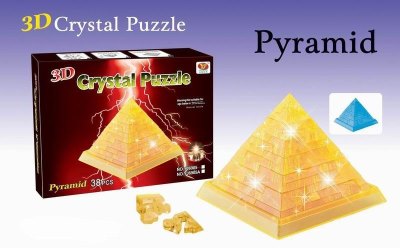FLASH LIGH 3D CRYSTAL PUZZLE 38PCS YELLOW/GREY 2ASST - HP1022082