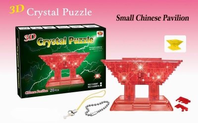 FLASHING 3D CRYSTAL PUZZLE 20PCS RED/YELLOW 2ASST - HP1022086
