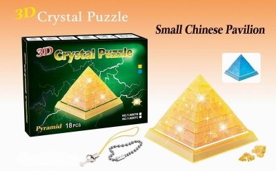 FLASHING 3D CRYSTAL PUZZLE 18PCS  BLUE/YELLOW 2ASST  - HP1022091