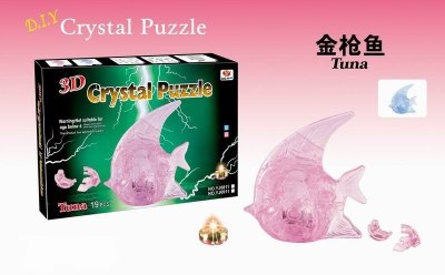 FLASHING 3D CRYSTAL PUZZLE19PCS PINK/BLUE - HP1022104