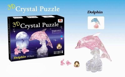 FLASHING CRYSTAL PUZZLE 39PCS PINK/BLUE  - HP1022139