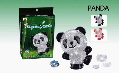 FLASHING 3D CRYSTAL PUZZLE 53PCS  TRANSPARENT RED/BLACK  - HP1022141