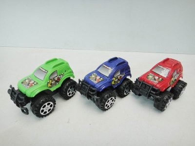 3PCS PULL BACK CAR RED/GREEN/BLUE 2ASST - HP1022202