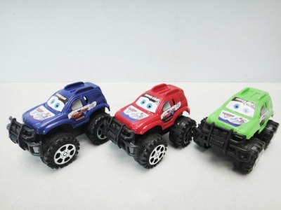 3PCS PULL BACK CAR RED/GREEN/BLUE 2ASST - HP1022204