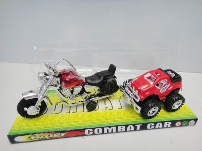 FRICTION CAR W/PULL BACK CAR 2PCS RED/BLUE 2ASST - HP1022855