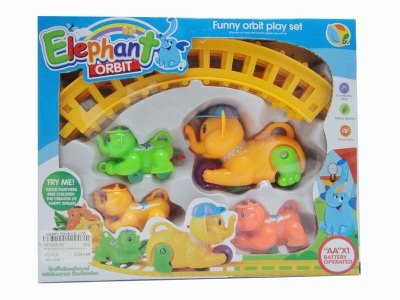B/O RAIL ELEPHANT YELLOW/GREEN/BLUE/PURPLE - HP1023102
