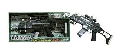 B/O VIBRATION GUN W/SOUND & LIGHT & FLASHLIGHT(BLACK) - HP1023360