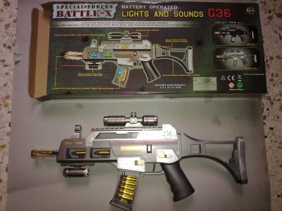 B/O VIBRATION GUN W/MUSIC & FLASH & FLASHLIGHT - HP1023361