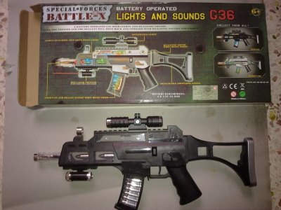 B/O VIBRATION GUN W/MUSIC & FLASH & FLASHLIGHT（BLACK） - HP1023363