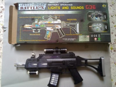 B/O VIBRATION GUN W/SOUND & LIGHT & FLASHLIGHT（BLACK） - HP1023364