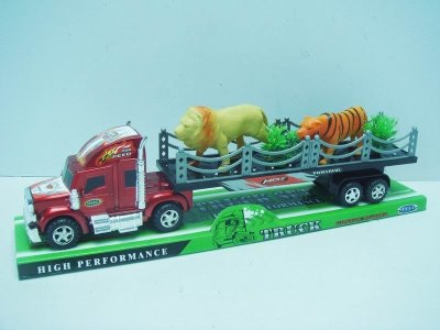 FRICTION TRUCK W/TIGER & LION RED/BLUE - HP1023523