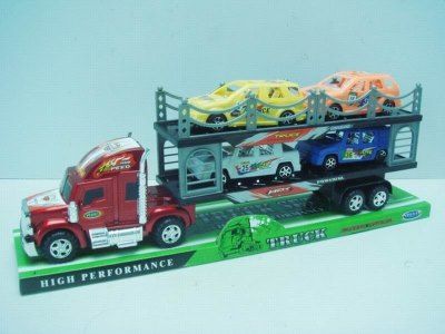 FRICTION TRUCK W/4 CAR RED/BLUE - HP1023527