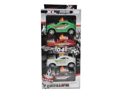 PULL BACK POLICE CAR GREEN/RED/WHITE/BLACK 4PCS   - HP1023880