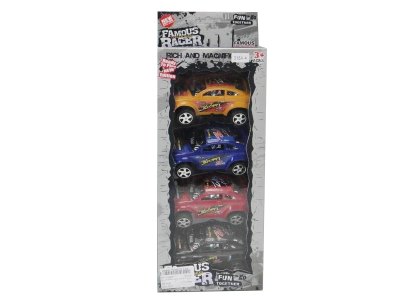 PULL BACK CAR RED/BLUE/YELLOW/BLACK 4PCS 2ASST - HP1023881