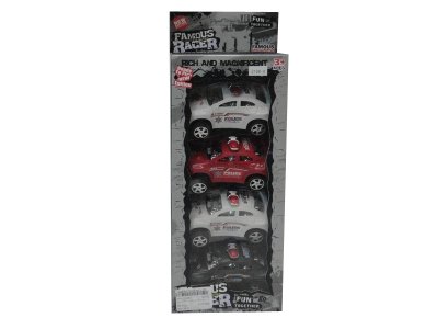 PULL BACK CAR WHITE/RED/BLACK 4PCS 2ASST - HP1023883