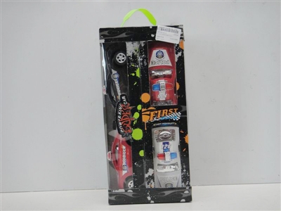 PULL BACK CAR RED/WHITE/BLACK 8PCS - HP1023912