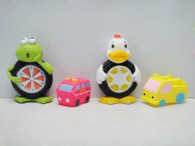 2PCS VINYL CAR W/2PCS VINYL ANIMALS - HP1023954