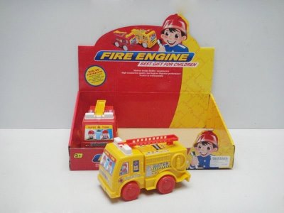 PULL LINE FIRE ENGINE 6PCS/DISPLAY BOX RED/YELLOW - HP1024346