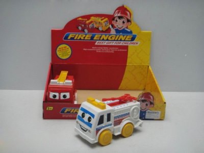 PULL LINE FIRE ENGINE 6PCS/DISPLAY BOX RED/WHITE - HP1024347