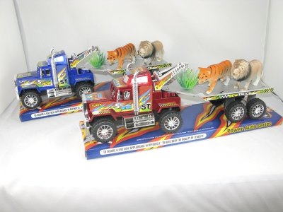 FRICTION CAR W/PAINTING & TIGER/LIONS & TREE - HP1024461