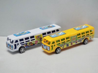 PULL BACK BUS WHITE/YELLOW/GREEN/BLUE  - HP1025060