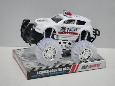 FRICTION POLICE CAR W/MUSIC INCLUDED BUTTONCELL BLUE/WHITE - HP1025181
