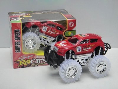 FRICTION RACING CAR W/LIGHT & MUSIC INCLUDED BUTTONCELL RED/BLUE - HP1025188