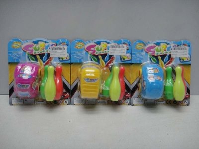 PULL BACK CAR W/BOWLING YELLOW/BLUE/RED - HP1025420