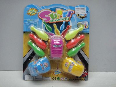 PULL BACK CAR W/BOWLING 3PCS YELLOW/BLUE/RED - HP1025421