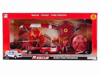FRICTION FIRE TRUCK SET(CAR,BOAT,MOTORCYCLE & ACCESSORIES) - HP1027220