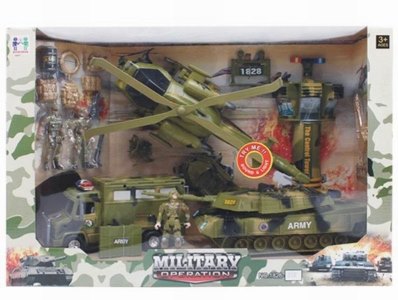 FRICTION MILITARY SET W/SOUND & LIGHT,INCLUDE 2 BUTTON CELL - HP1027398