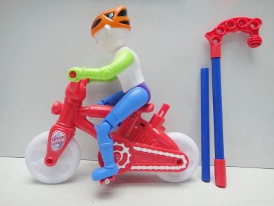 PUSH & PULL BICYCLE W/LIGHT & SOUND & ACTION RED/YELLOW - HP1028150