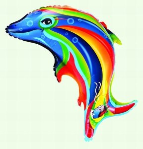 RAINBOW DOLPHIN BALLOON 50PCS  - HP1028638