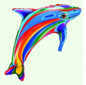 BIG RAINBOW DOLPHIN BALLOON 50PCS  - HP1028643