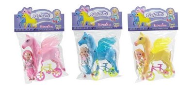 HORSE W/DOLL & BICYCLE RED/YELLOW/BLUE - HP1028693