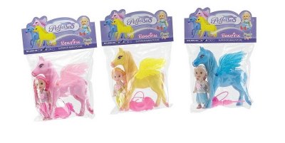 HORSE W/DOLL & ACCESSORIES RED/YELLOW/BLUE - HP1028695