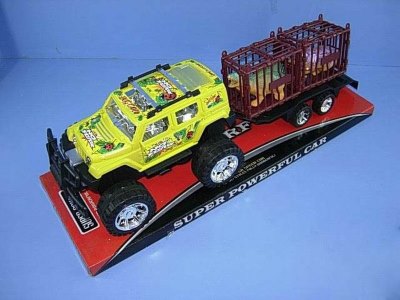 FRICTION CAR W/2 DINOSAURS YELLOW/GREEN - HP1029154