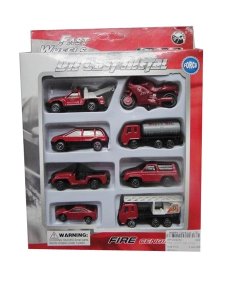 4PCS FREE WAY DIE CAST FIRE FIGHTING TRUCK SET - HP1029350