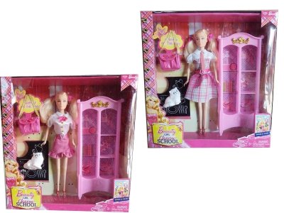 SCHOOL GIRL DOLL W/ACCESSORIES 2ASST（SOLID BODY） - HP1029652