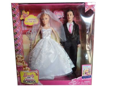 2/S BRIDE & BRIDEGROOM DOLL W/ACCESSORIES（SOLID BODY） - HP1029654