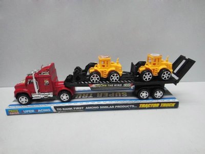 FRICTION TRUCK W/2PCS FREE WAY CONSTRUCTION CAR RED/BLUE/GREEN - HP1030029