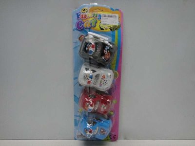 4只装卡通回力警车 蓝白红黑4色4款混装 - HP1030195