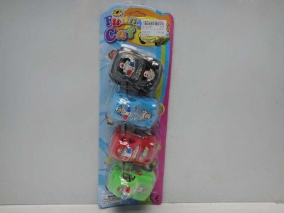 4PCS PULL BACK POLICE CAR BLUE/GREEN/RED/BLACK - HP1030196