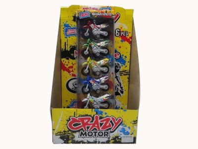 PULL BACK MOTOR YELLOW/BLACK/WHITE/GREEN/RED/BLUE 6PCS/DIAPLAY BOX - HP1030216
