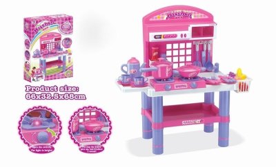 KITCHEN SET W/LIGHT & MUSIC（PINK） - HP1030327