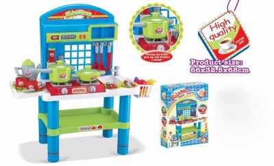 KITCHEN SET W/LIGHT & MUSIC(BLUE) - HP1030328